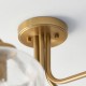 - Jacob - Warm Brass 5 Light Semi Flush with Clear Bubble Glass Endon-118508 - Jacob - Warm Brass 5 Light Semi Flush with Clear Bubble Glass