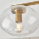 - Jacob - Warm Brass 5 Light Semi Flush with Clear Bubble Glass Endon-118508 - Jacob - Warm Brass 5 Light Semi Flush with Clear Bubble Glass