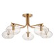 - Jacob - Warm Brass 5 Light Semi Flush with Clear Bubble Glass Endon-118508 - Jacob - Warm Brass 5 Light Semi Flush with Clear Bubble Glass