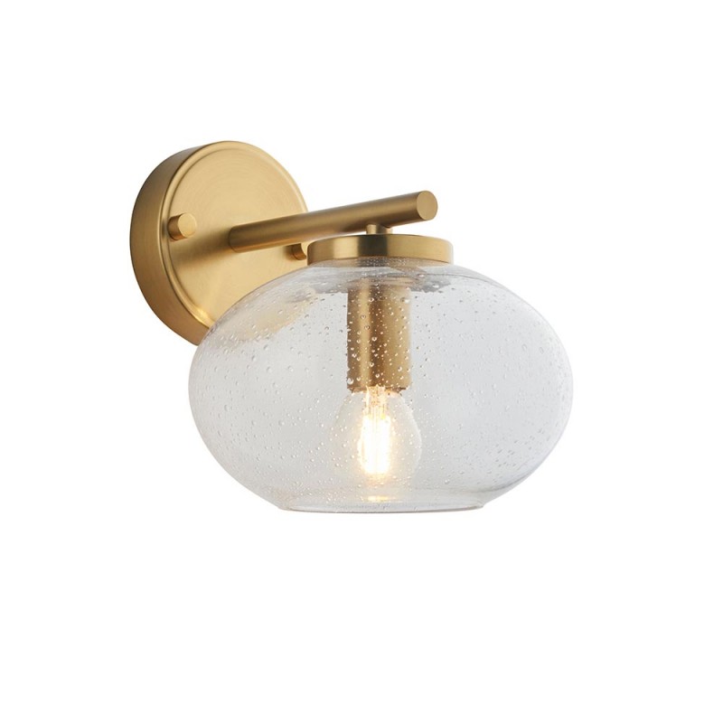 - Jacob - Warm Brass Wall Lamp with Clear Bubble Glass Endon-118509 - Jacob - Warm Brass Wall Lamp with Clear Bubble Glass