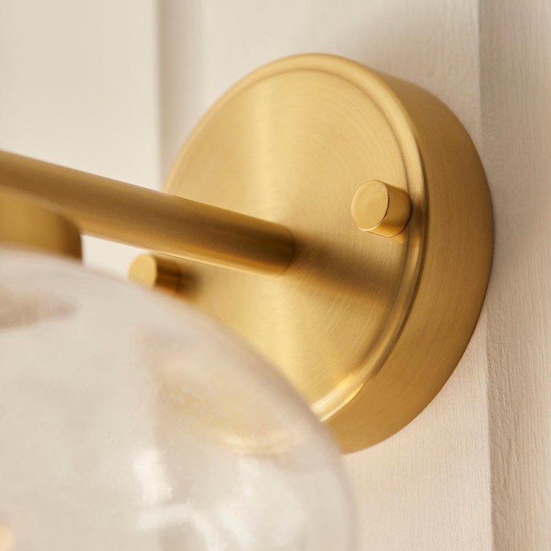 - Jacob - Warm Brass Wall Lamp with Clear Bubble Glass Endon-118509 - Jacob - Warm Brass Wall Lamp with Clear Bubble Glass