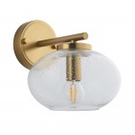 Jacob - Warm Brass Wall Lamp with Clear Bubble Glass Jacob - Warm Brass Wall Lamp with Clear Bubble Glass