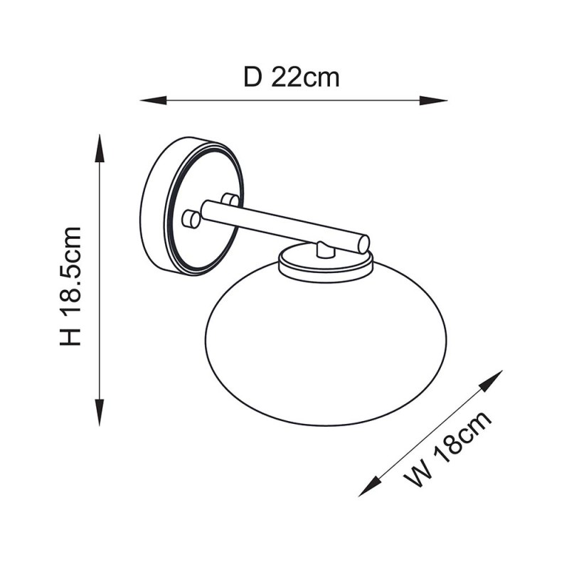 - Jacob - Warm Brass Wall Lamp with Clear Bubble Glass Endon-118509 - Jacob - Warm Brass Wall Lamp with Clear Bubble Glass