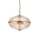 - Somerset - Vintage Brass 3 Light Pendant with Clear Ribbed Glass Endon-118580 - Somerset - Vintage Brass 3 Light Pendant with Clear Ribbed Glass