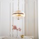 - Somerset - Vintage Brass 3 Light Pendant with Clear Ribbed Glass Endon-118580 - Somerset - Vintage Brass 3 Light Pendant with Clear Ribbed Glass