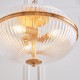 - Somerset - Vintage Brass 3 Light Pendant with Clear Ribbed Glass Endon-118580 - Somerset - Vintage Brass 3 Light Pendant with Clear Ribbed Glass