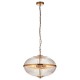 - Somerset - Vintage Brass 3 Light Pendant with Clear Ribbed Glass Endon-118580 - Somerset - Vintage Brass 3 Light Pendant with Clear Ribbed Glass