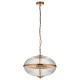 - Somerset - Vintage Brass 3 Light Pendant with Clear Ribbed Glass Endon-118580 - Somerset - Vintage Brass 3 Light Pendant with Clear Ribbed Glass
