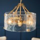Endon-118583 - Keller - Brushed Aged Brass 4 Light Pendant with Clear Textured Curved Glass