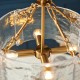 Endon-118583 - Keller - Brushed Aged Brass 4 Light Pendant with Clear Textured Curved Glass