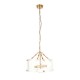 Endon-118583 - Keller - Brushed Aged Brass 4 Light Pendant with Clear Textured Curved Glass