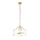 Endon-118583 - Keller - Brushed Aged Brass 4 Light Pendant with Clear Textured Curved Glass