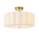 Endon-118591 - Serene - Brushed Aged Brass 2 Light Semi Flush with Vintage White Cotton