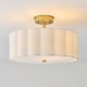 Endon-118591 - Serene - Brushed Aged Brass 2 Light Semi Flush with Vintage White Cotton