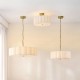 Endon-118591 - Serene - Brushed Aged Brass 2 Light Semi Flush with Vintage White Cotton