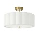 Endon-118591 - Serene - Brushed Aged Brass 2 Light Semi Flush with Vintage White Cotton