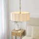 Endon-118592 - Serene - Brushed Aged Brass 3 Light Pendant with Vintage White Cotton