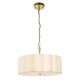 Endon-118592 - Serene - Brushed Aged Brass 3 Light Pendant with Vintage White Cotton