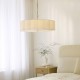 Endon-118593 - Serene - Brushed Aged Brass 6 Light Pendant with Vintage White Cotton