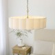Endon-118593 - Serene - Brushed Aged Brass 6 Light Pendant with Vintage White Cotton