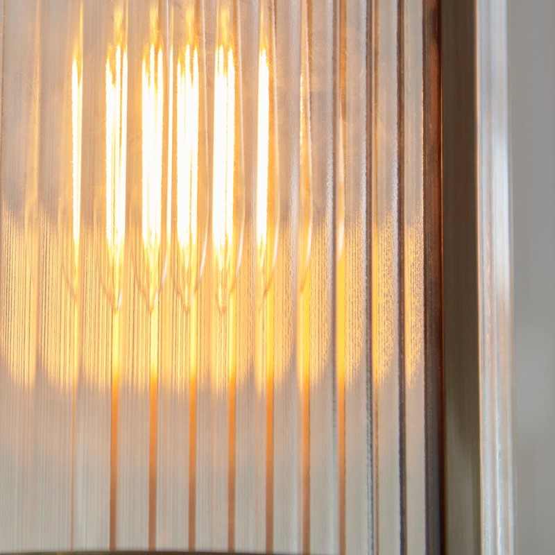 - Ridgeton - Antique Brass Pendant with Ribbed Glass Endon-118595 - Ridgeton - Antique Brass Pendant with Ribbed Glass