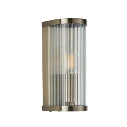 Ridgeton - Antique Brass Wall Lamp with Ribbed Glass