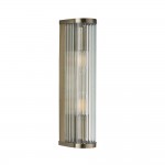 Ridgeton - Antique Brass 2 Light Wall Lamp with Ribbed Glass Ridgeton - Antique Brass 2 Light Wall Lamp with Ribbed Glass