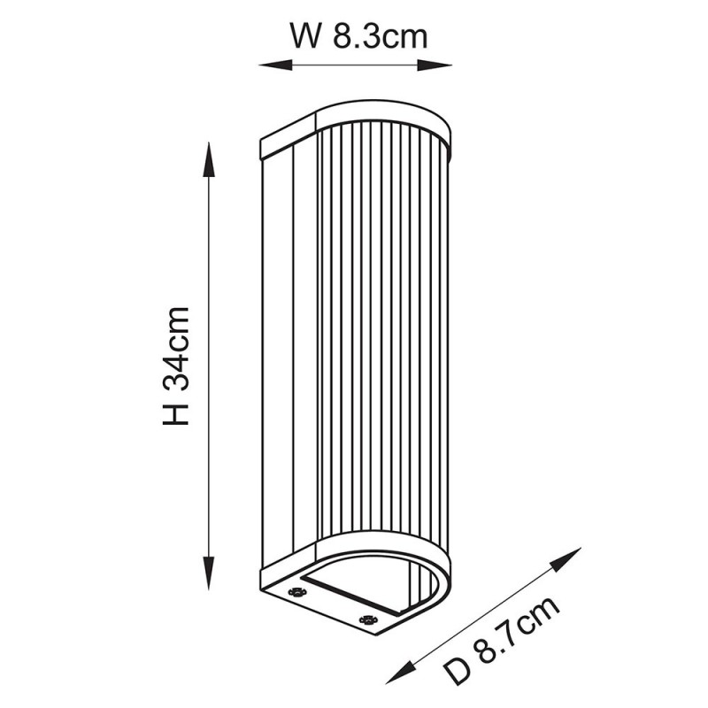 - Ridgeton - Antique Brass 2 Light Wall Lamp with Ribbed Glass Endon-118597 - Ridgeton - Antique Brass 2 Light Wall Lamp with Ribbed Glass