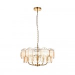 Essie - Brushed Aged Brass 5 Light centre Fitting with Champagne Glass