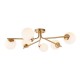 - Aaron - Brushed Aged Brass 6 Light Centre Fitting with Matt Opal Glass Endon-118651 - Aaron - Brushed Aged Brass 6 Light Centre Fitting with Matt Opal Glass