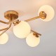 - Aaron - Brushed Aged Brass 6 Light Centre Fitting with Matt Opal Glass Endon-118651 - Aaron - Brushed Aged Brass 6 Light Centre Fitting with Matt Opal Glass