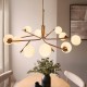 - Aaron - Brushed Aged Brass 10 Light Centre Fitting with Matt Opal Glass Endon-118652 - Aaron - Brushed Aged Brass 10 Light Centre Fitting with Matt Opal Glass