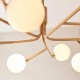 - Aaron - Brushed Aged Brass 10 Light Centre Fitting with Matt Opal Glass Endon-118652 - Aaron - Brushed Aged Brass 10 Light Centre Fitting with Matt Opal Glass