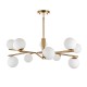 - Aaron - Brushed Aged Brass 10 Light Centre Fitting with Matt Opal Glass Endon-118652 - Aaron - Brushed Aged Brass 10 Light Centre Fitting with Matt Opal Glass