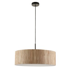 Longshore - Black 3 Light Pendant with Natural Seagrass Shade