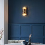 Keller - Brushed Aged Brass 2 Light Wall Lamp with Clear Textured Curved Glass Keller - Brushed Aged Brass 2 Light Wall Lamp with Clear Textured Curved Glass