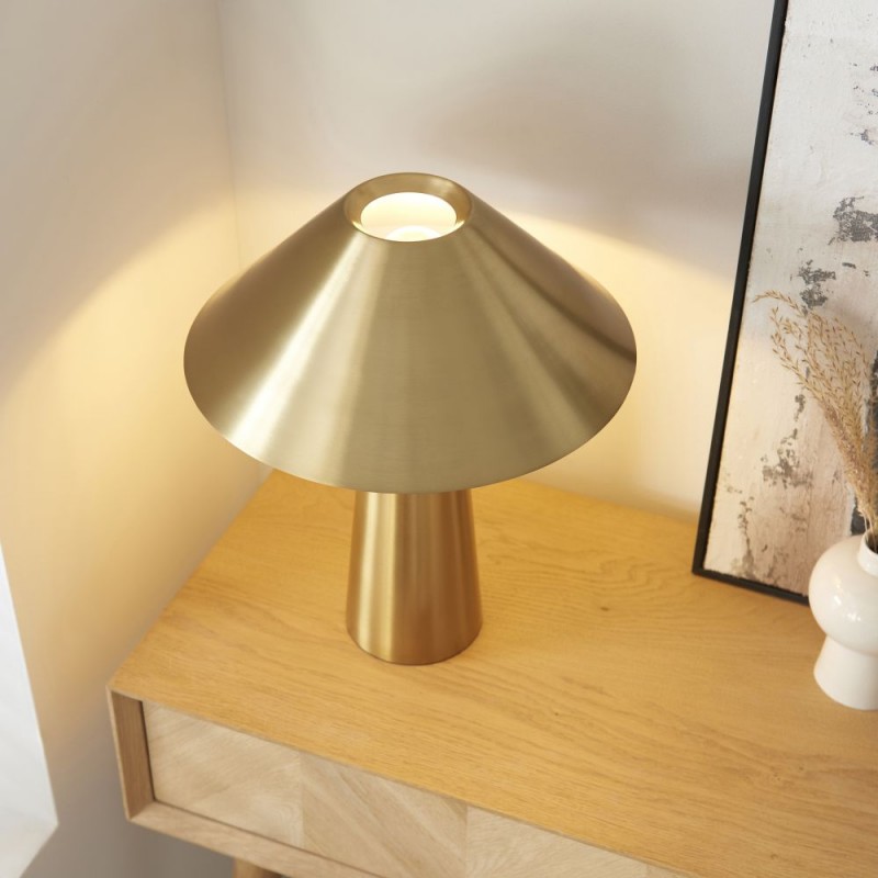 Endon-118685 - Isak - Brushed Aged Brass Table Lamp