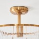 Endon-118750 - Somerset - Vintage Brass Uplighter Semi Flush with Clear Ribbed Glass