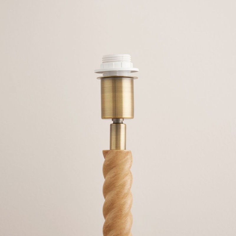 Endon-118754 - Twist - Base Only - Oak Effect Twisted Table Lamp