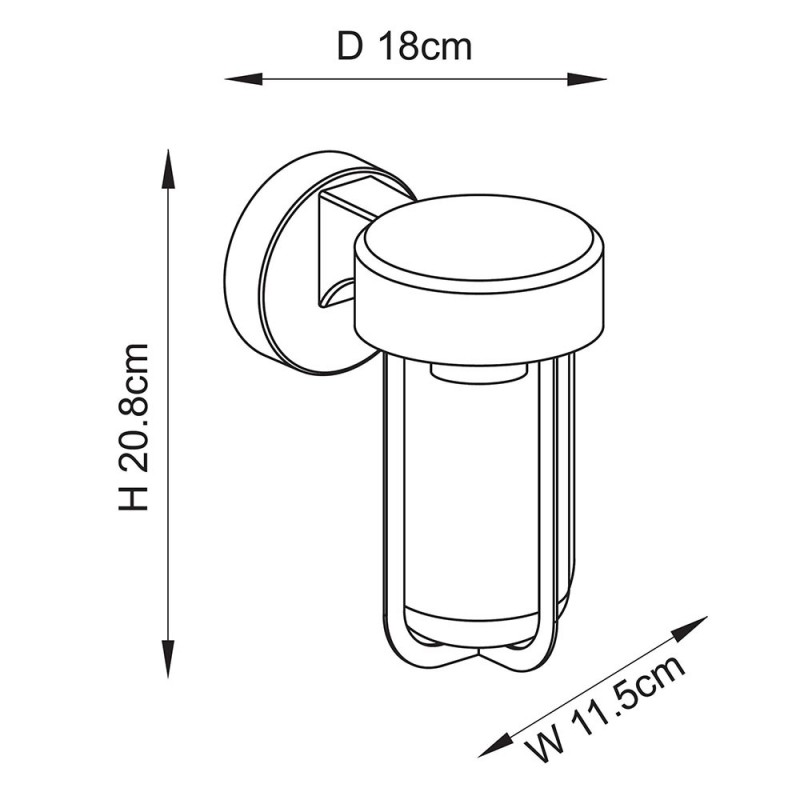 - Lucca - Matt Black Wall Lamp with Clear Glass IP44 Endon-118758 - Lucca - Matt Black Wall Lamp with Clear Glass IP44