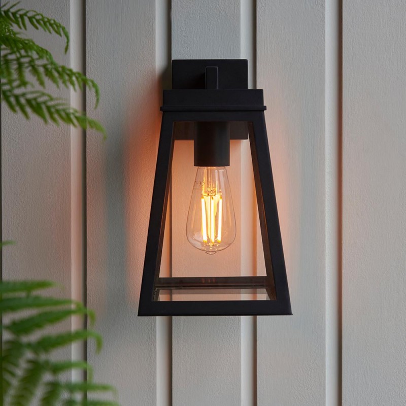 - Lymington - Matt Black Lantern Wall Lamp IP44 Endon-118762 - Lymington - Matt Black Lantern Wall Lamp IP44