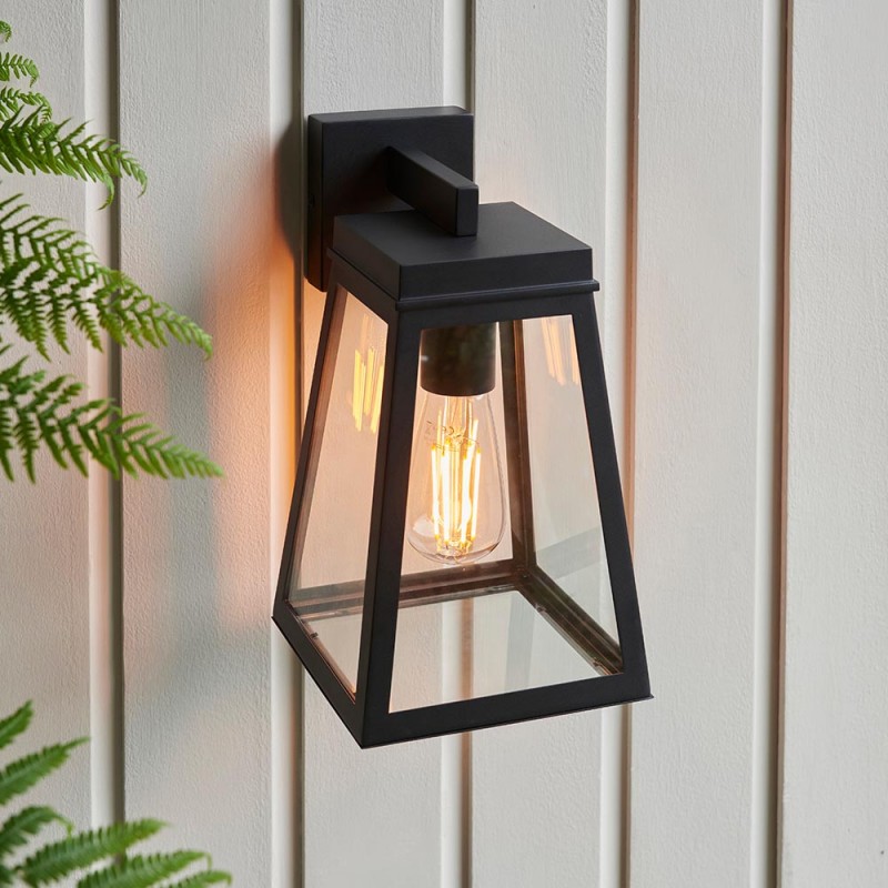 - Lymington - Matt Black Lantern Wall Lamp IP44 Endon-118762 - Lymington - Matt Black Lantern Wall Lamp IP44