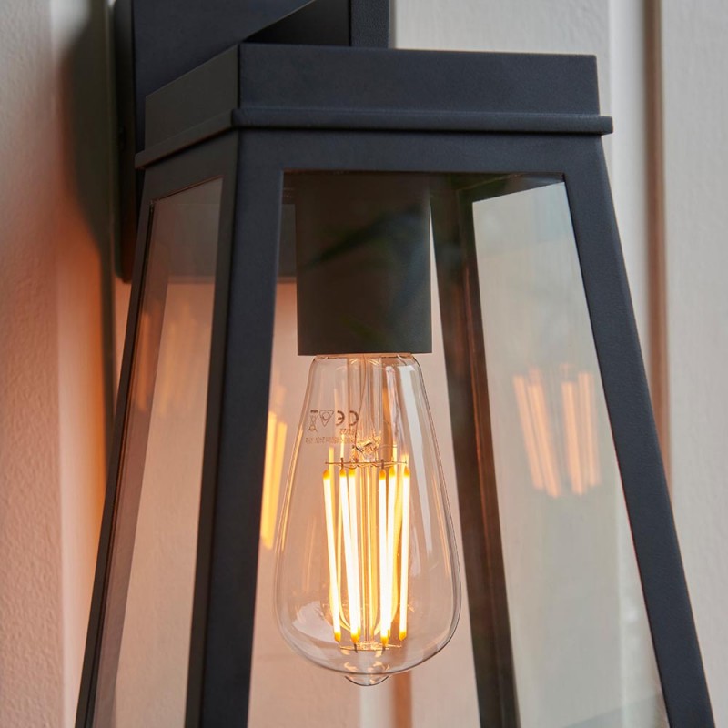 - Lymington - Matt Black Lantern Wall Lamp IP44 Endon-118762 - Lymington - Matt Black Lantern Wall Lamp IP44