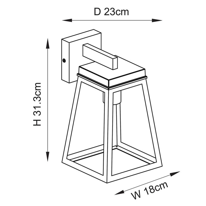- Lymington - Matt Black Lantern Wall Lamp IP44 Endon-118762 - Lymington - Matt Black Lantern Wall Lamp IP44