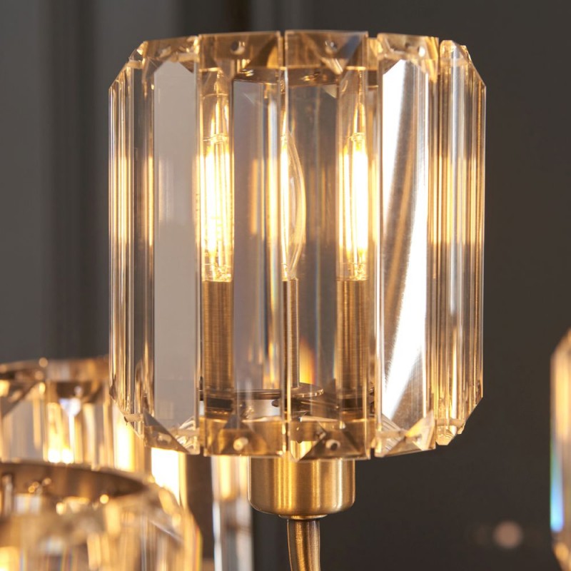 Endon-118934 - Berenice - Antique Brass 9 Light Centre Fitting with Crystal