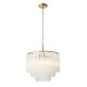 Endon-119107 - Montpellier - Brushed Aged Brass 3 Light Centre Fitting with Ribbed Cylindrical Clear Glass
