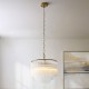 Endon-119107 - Montpellier - Brushed Aged Brass 3 Light Centre Fitting with Ribbed Cylindrical Clear Glass