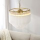 Endon-119107 - Montpellier - Brushed Aged Brass 3 Light Centre Fitting with Ribbed Cylindrical Clear Glass