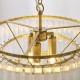 Endon-119107 - Montpellier - Brushed Aged Brass 3 Light Centre Fitting with Ribbed Cylindrical Clear Glass