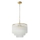Endon-119107 - Montpellier - Brushed Aged Brass 3 Light Centre Fitting with Ribbed Cylindrical Clear Glass